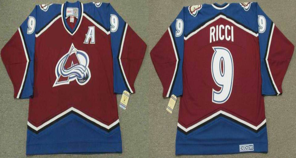 2019 Men Colorado Avalanche #9 Ricci Red CCM NHL jerseys->toronto raptors->NBA Jersey